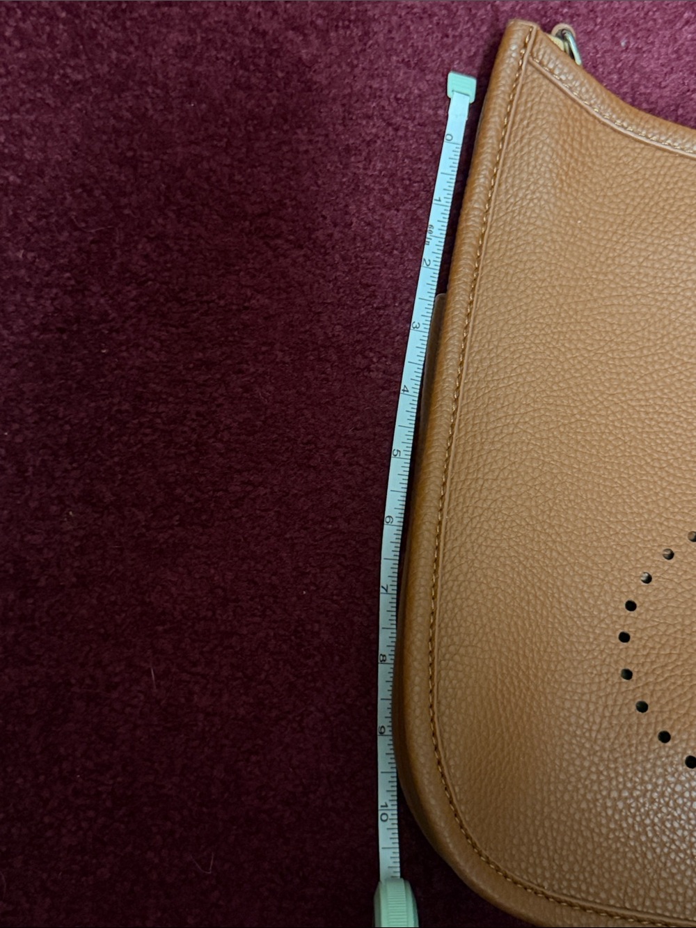 Perforated H Detail Shoulder Bag in Tan Brown - Picture 6 of 6